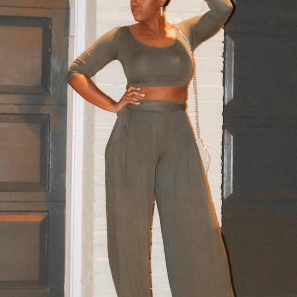 Olive Pants Set